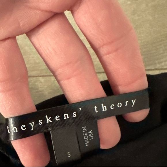 Theyskens’ Theory Black Layered Short Sleeve Tunic Tee Womens Small 100% Cotton - Picture 8 of 9